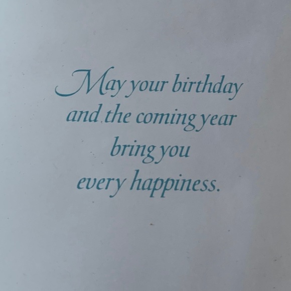 Vintage Unused Ambassador Cards White Embossed Rose & Blue Birthday Card - Picture 4 of 6